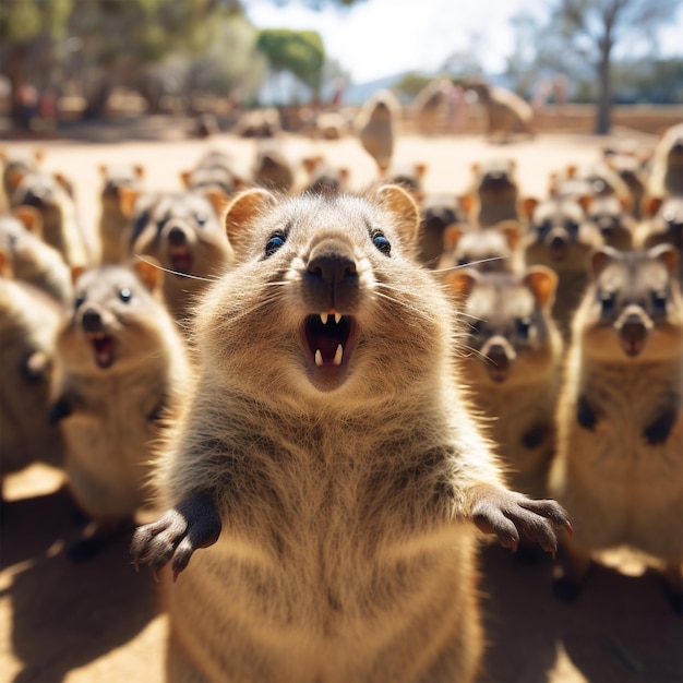 Simpatiche mascotte quokka