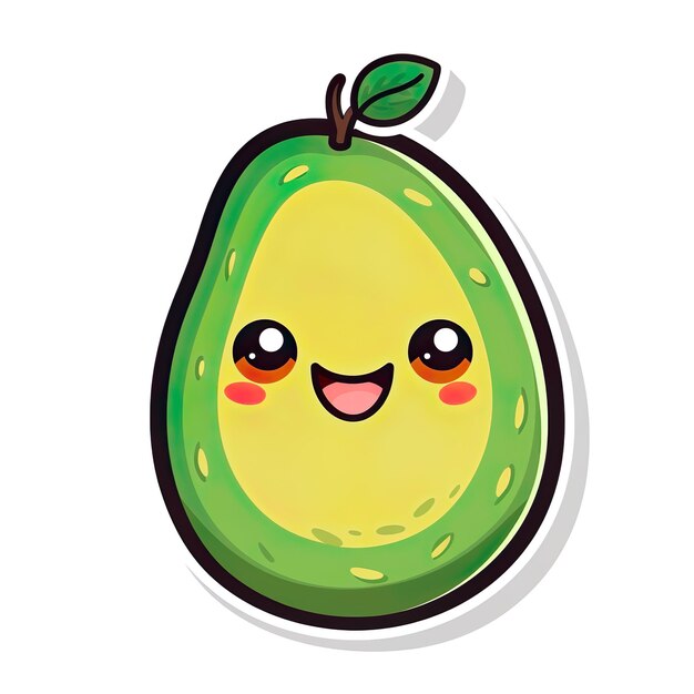 Simpatico adesivo kawaii con avocado