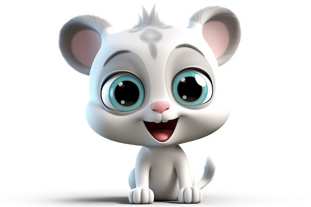 Simpatico animale animato su sfondo bianco espressioni animate in stile cartone animato espressioni stravaganti espressioni giocose dolci animaletti allegri