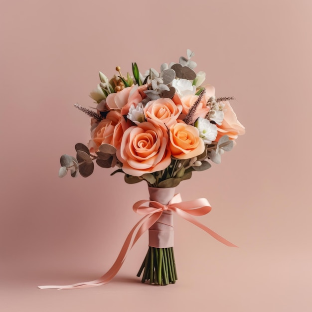 Simpatico bouquet da sposa Illustrazione AI GenerativexA