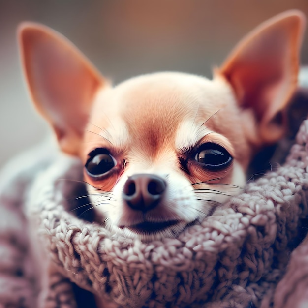 Simpatico cagnolino che indossa un maglione