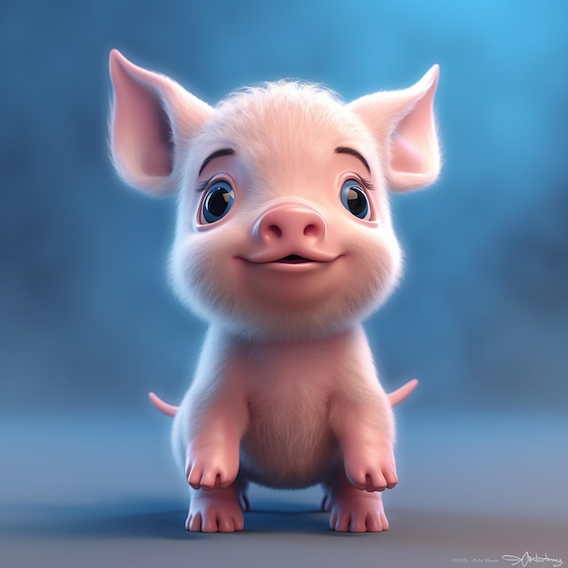 simpatico cartone animato piggy 3d