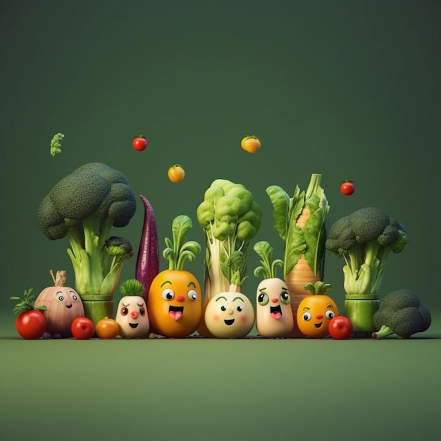 Simpatico cartone animato varie verdure15