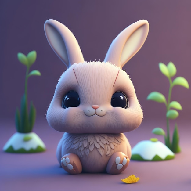 simpatico coniglietto animato 3d iper realistico