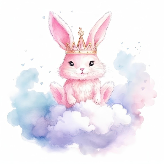 Simpatico coniglietto principessa Illustrazione AI GenerativexA
