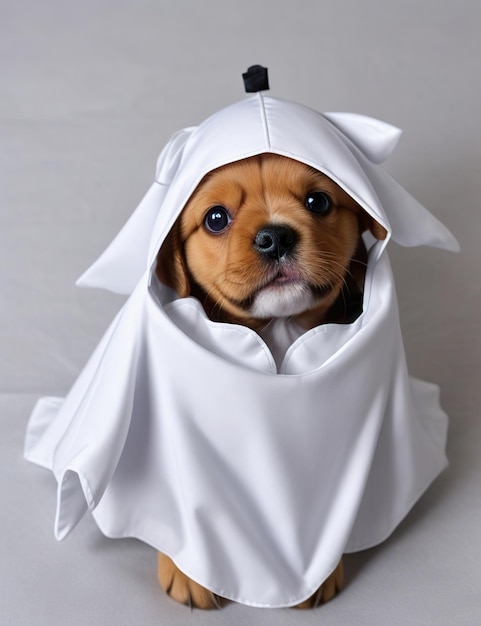 simpatico costume da fantasma di Halloween da cucciolo