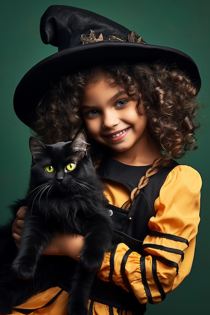 Simpatico costume giocoso per bambina con incanto di Halloween