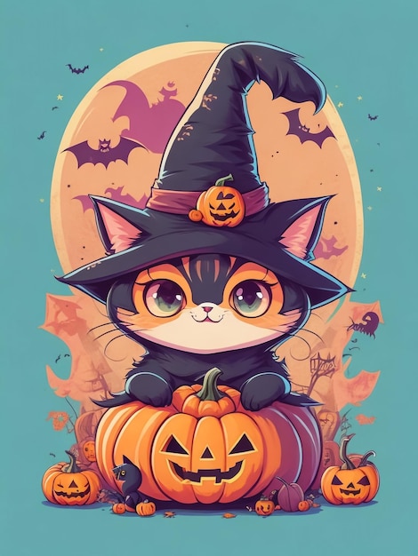 simpatico gatto che indossa il costume di Halloween