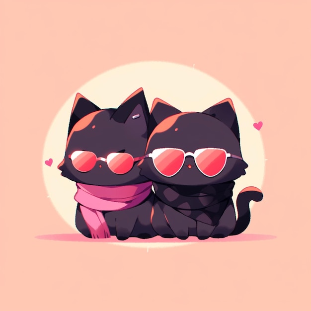 simpatico gatto di coppia con occhiali da sole
