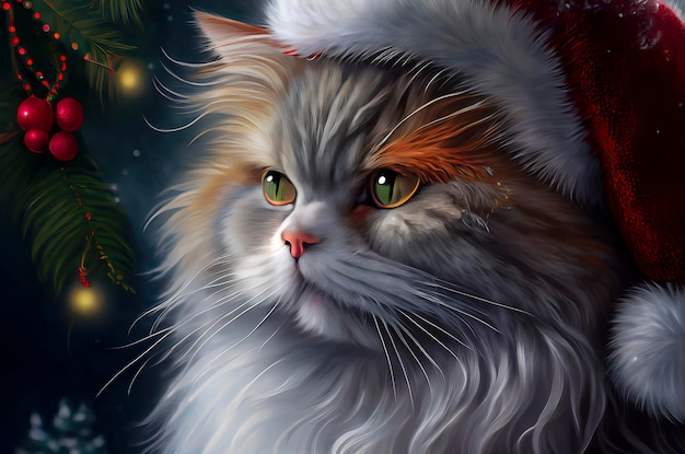 Simpatico gatto di Natale