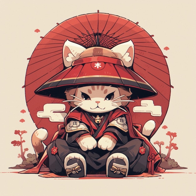 simpatico gatto samurai