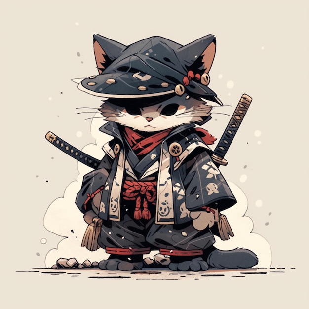 simpatico gatto samurai