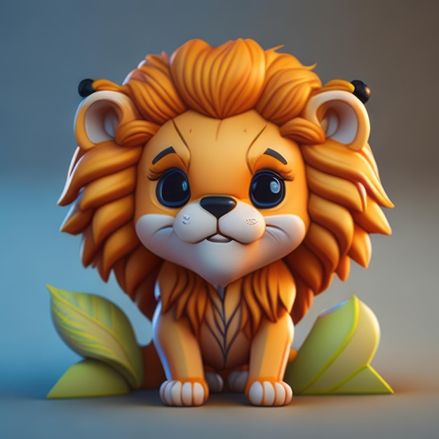 simpatico leone animato 3d iper realistico