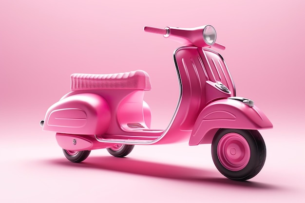 Simpatico motociclo rosa kawaii 3d rendering illustrazione colore rosa sfondo rosa mondo rosa AI Generat