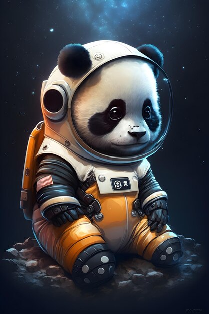 simpatico panda astronauta