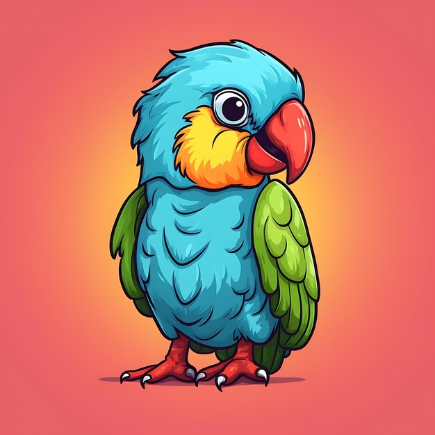 simpatico pappagallo di peluche con sfondo in tinta unita