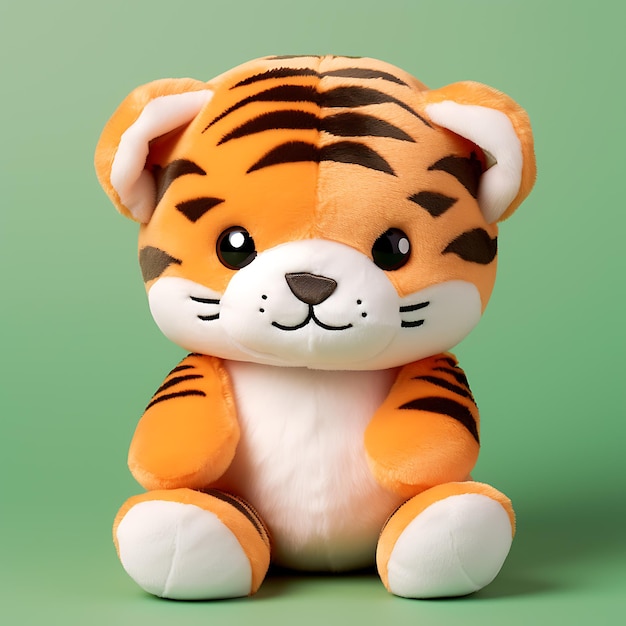 simpatico peluche tigre tinta unita sfondo