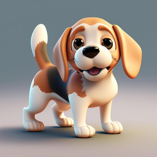 Simpatico personaggio Beagle 3d