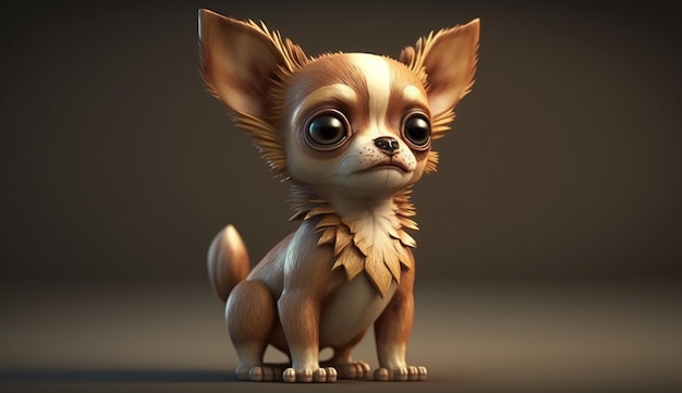 Simpatico personaggio dei cartoni animati Chihuahua IA generativa