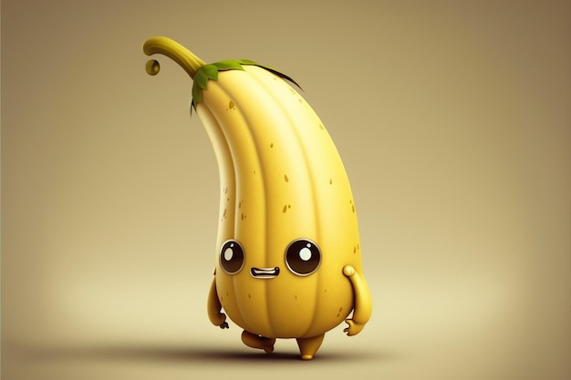 Simpatico personaggio dei cartoni animati di banana