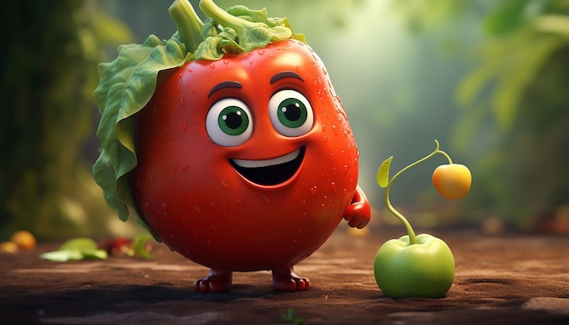 simpatico personaggio vegano pixar 3d