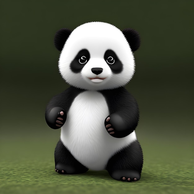 Simpatico piccolo cucciolo di panda IA generativa