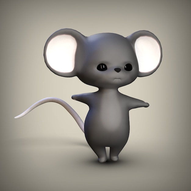 Simpatico topolino. illustrazione 3D