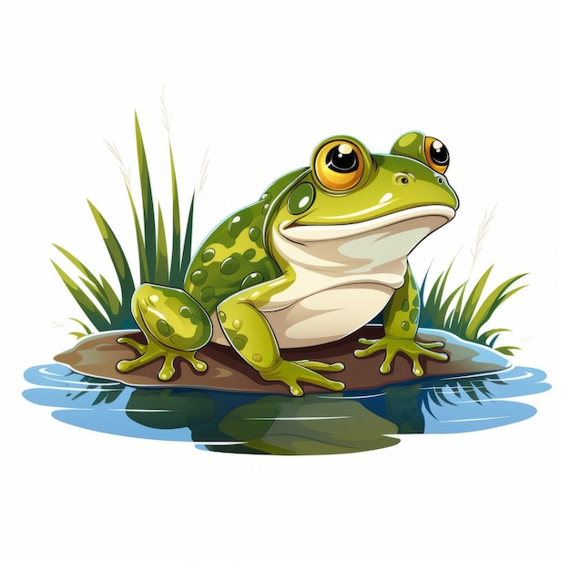 Simple Bullfrog Clip Art con margini bianchi e sfondo