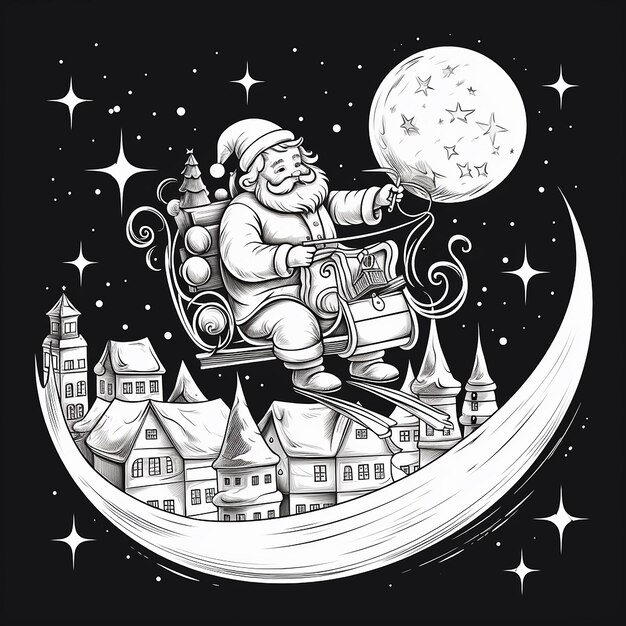 simple_coloring_book_of_in_the_night_sky_Santa_rides_a_b61ec4a7