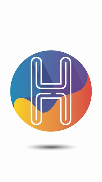 Simple H letter logo linear sign vector design