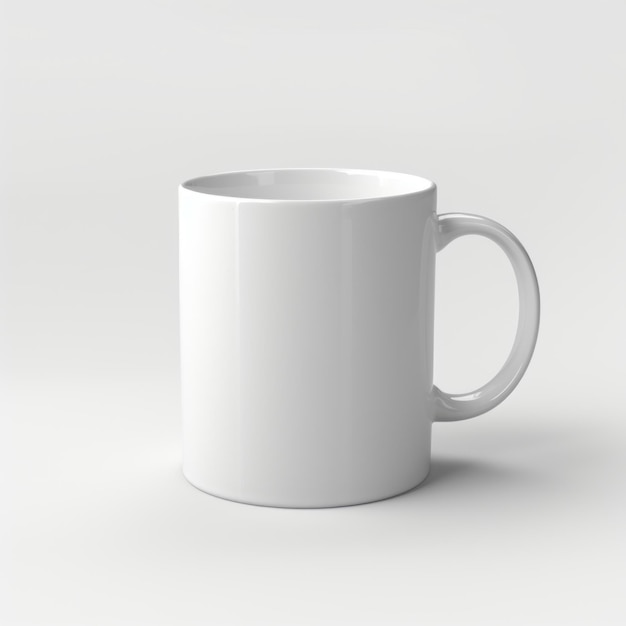 Simple mockup di tazza di caffè bianca con sfondo bianco generativa AI