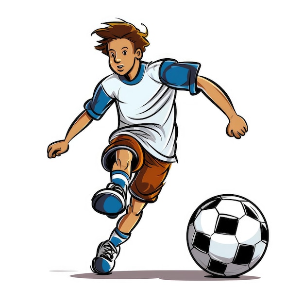 Simplificata gioca di calcio deliziosa Minimalista calcio Clip Art con stile cartone animato e contorni spessi