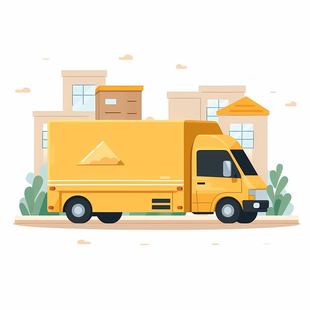 Simplified_flat_art_illustration_of_delivery truck