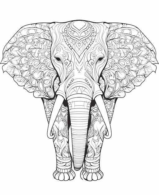 Simply Elephants Black and White Coloring Book per bambini