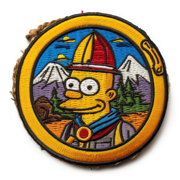 Simpson tessuto patch badge fili vicino macro foto