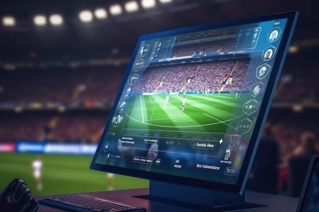 Simulatore di calcio per computer futuristico virtuale