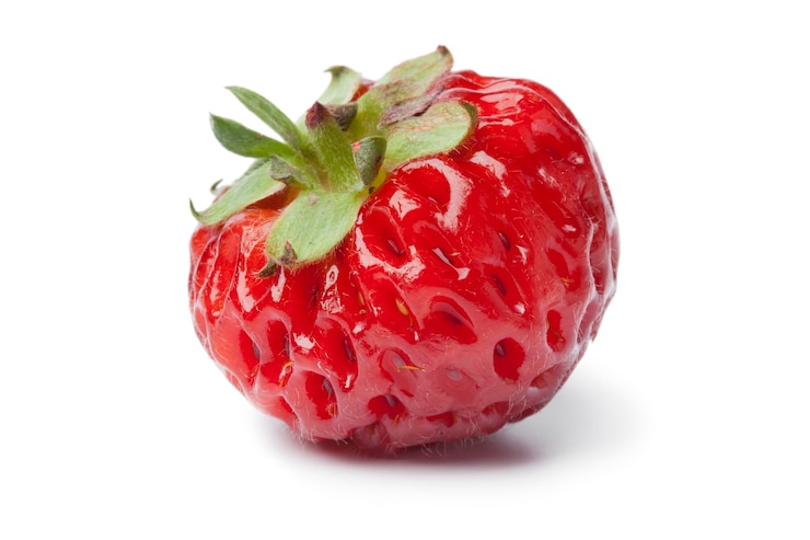 Photo single fresh ripe strasberry