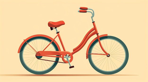 Singola bicicartone animatopiattoillustrazione piatta Minimalistisingolo Generativo ai