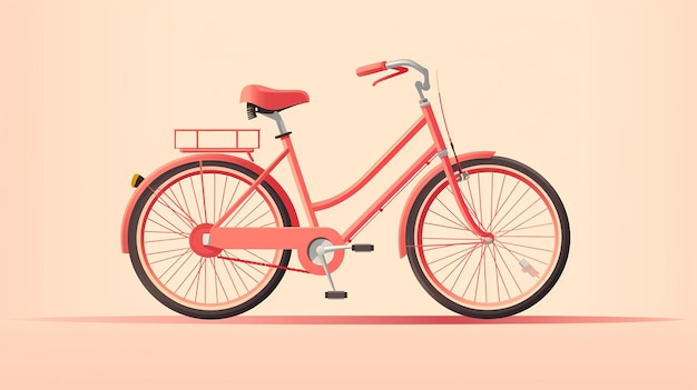 Singola bicicartone animatopiattoillustrazione piatta Minimalistisingolo Generativo ai