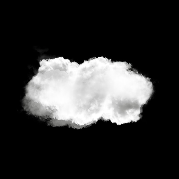 Singola forma di nuvola bianca isolata su uno sfondo solido Nuvola Cumulus