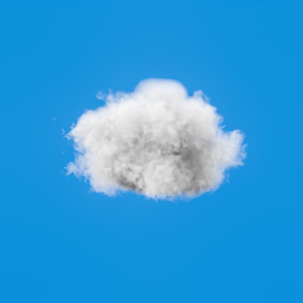 Singola nuvola su sfondo blu piatto