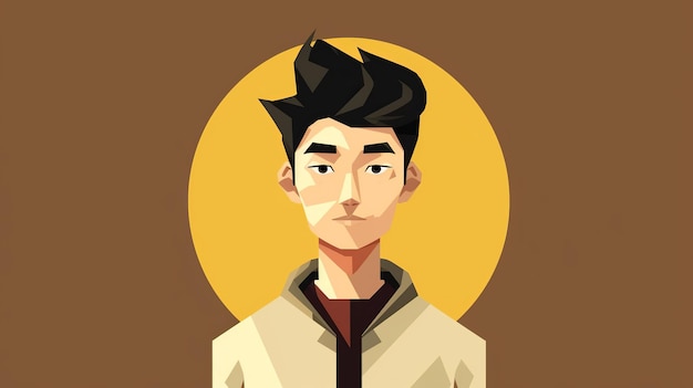 Singolo idolo coreano cartone animato flatflat illustrazione Generativo minimalista ai