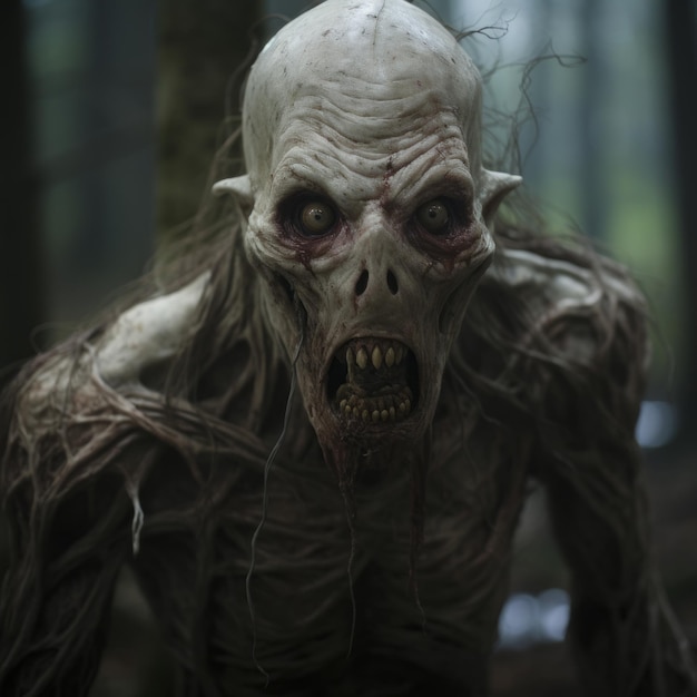 Sinister Wight Creature In Vray Un incontro soprannaturale