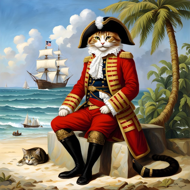 Sir Henry Red Morgan un gatto antropomorfo era un famoso navigatore inglese pirata corsaro