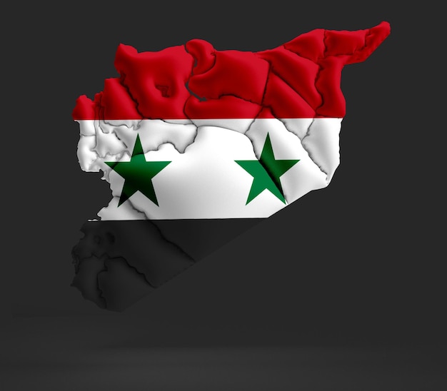 siria mappa stella verde rosso bianco nero colore simbolo geografia sfondo asia politica nazionale terra