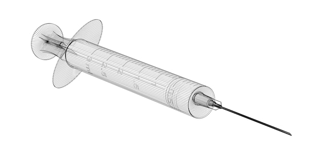 Siringa medica per iniezioni su uno sfondo