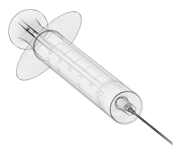 Siringa medica per iniezioni su uno sfondo