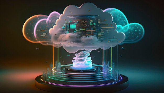 Sistema dati cloud olografico Rendering 3D di elaborazione e trasferimento dati