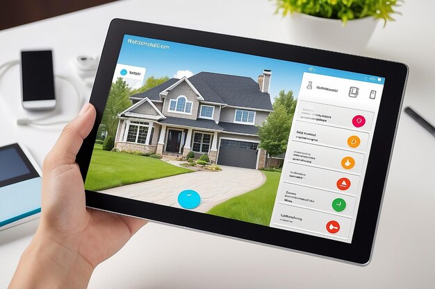 Sistema di controllo a distanza della casa su un tablet digitale o un telefono