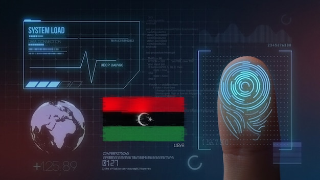 Sistema di identificazione biometrico a scansione di impronte digitali. Libia Nazionalità